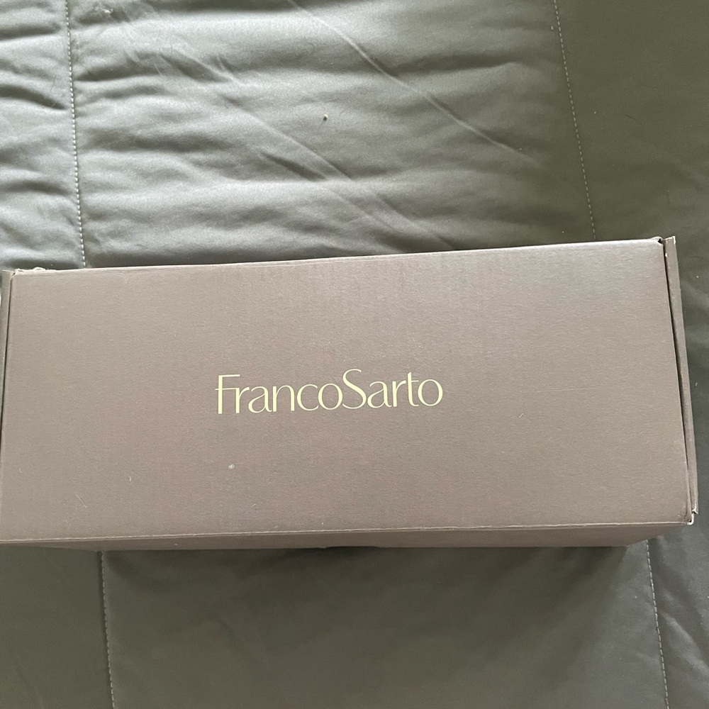 Franco Sarto square tip suede loafers